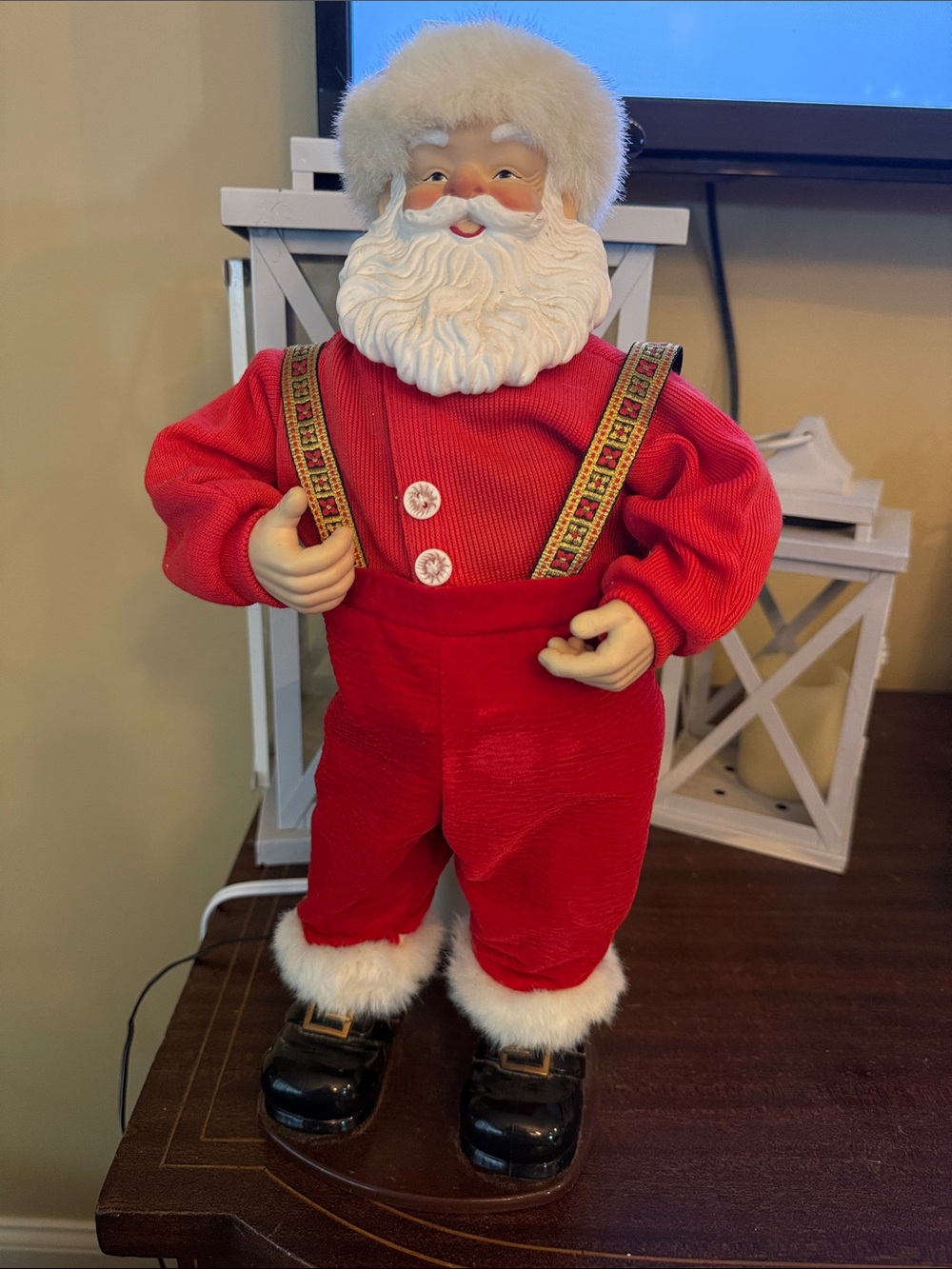 Classic Red Santa Figurine with Fur Trim